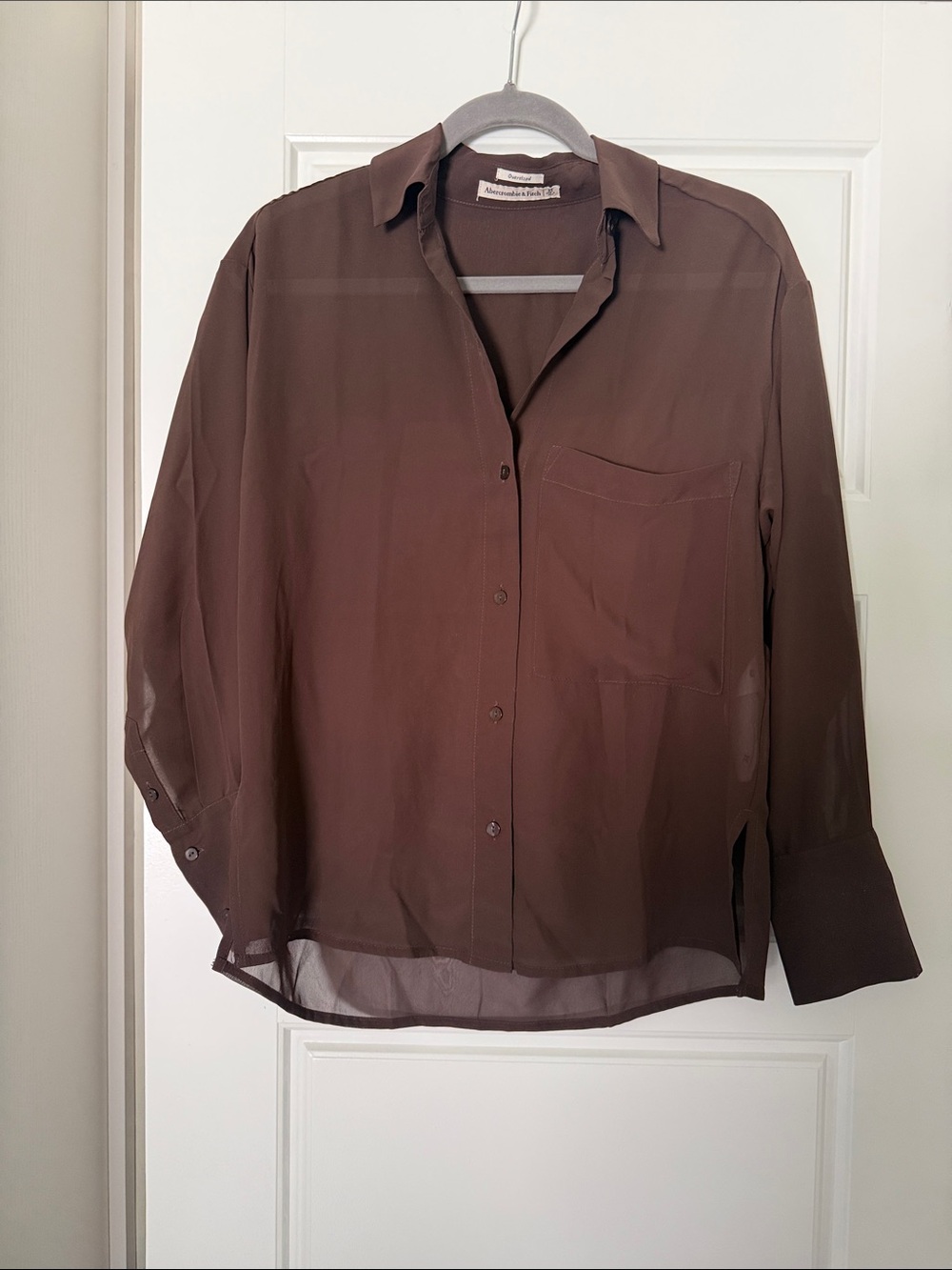 Abercrombie & Fitch Brown Long-Sleeve Button-Down Shirt